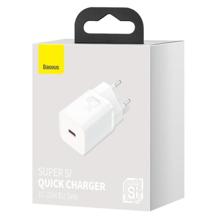 BASEUS - Baseus Super Väggladdare USB-C 25W - Vit