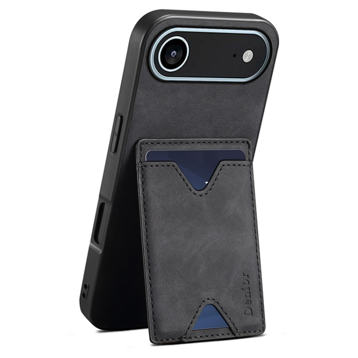 DENIOR - DENIOR iPhone Air Mobilskal Kickstand Korthållare - Svart