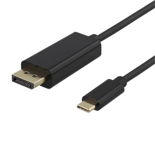 Deltaco USB-C till DisplayPort-kabel 2m - Svart | 3541 | AlltMobil