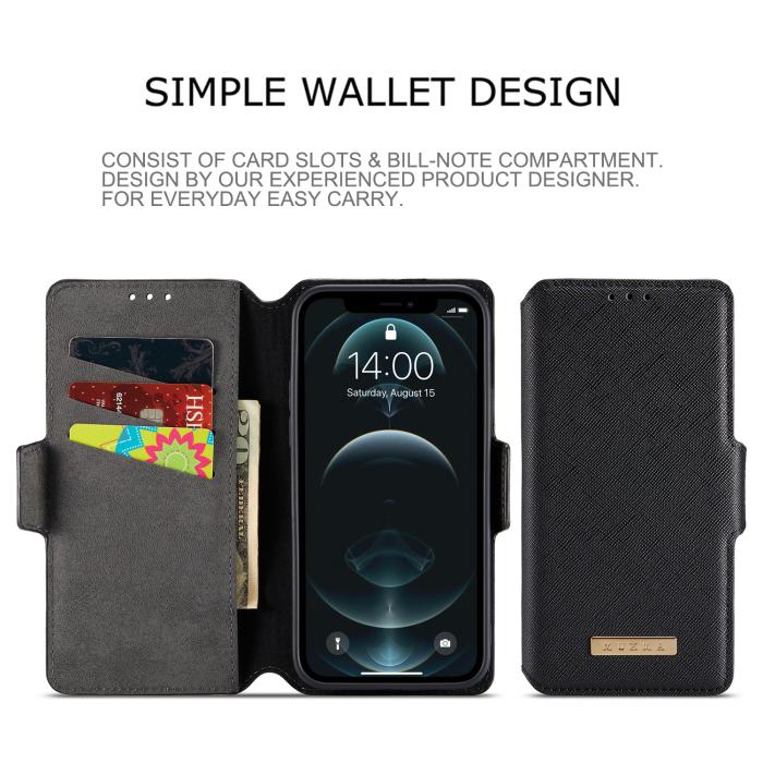 MUXMA - Muxma Saffiano Plånboksfodral till iPhone 13 Mini - Svart