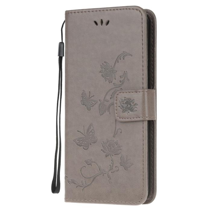 OEM - Butterfly Plånboksfodral Samsung Galaxy A02s - Grå