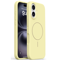 A-One Brand - iPhone 16 Mobilskal MagSafe Liquid Silikon Microfiber Lining - Ljusgul