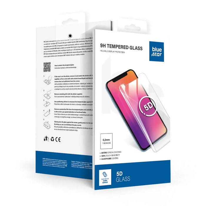 Blue Star - Blue Star Xiaomi 14T Pro Härdat Glas Skärmskydd 5D - Svart