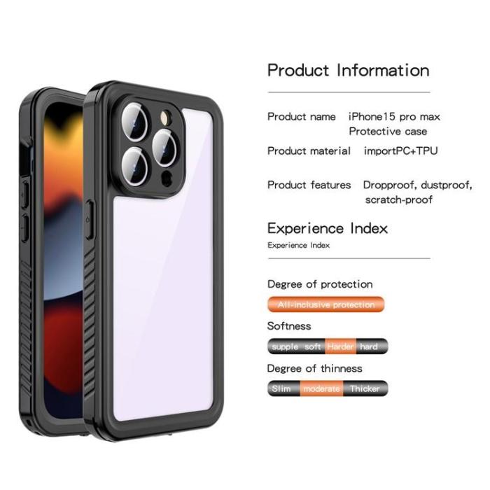 RedPepper - Redpepper iPhone 15 Pro Max Mobilskal Vattentätt IP68 - Svart