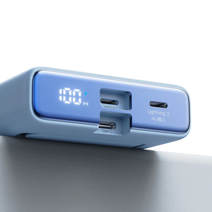 Joyroom - Joyroom Powerbank 10000mAh 20W Med Kabel - Blå
