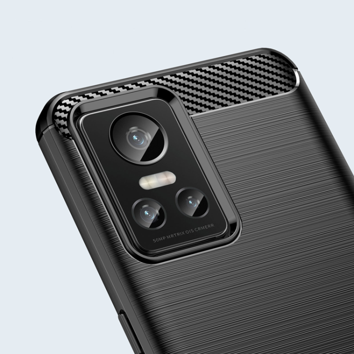 OEM - Realme GT Neo 3 Skal Carbon Silicone Flexible - Svart