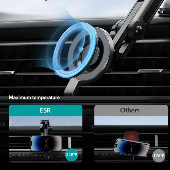 UTGATT - ESR Bilhållare Halolock Magsafe Dashboard Adjustable - Svart