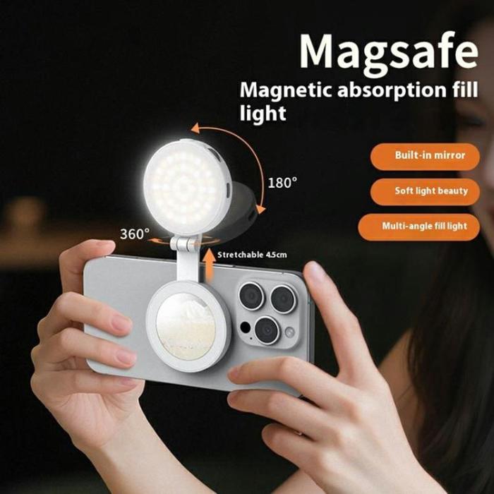 OEM - VRIG Magnetisk Ringlampa för Mobil Selfielampa med Spegel FD-04