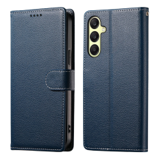 A-One Brand - Galaxy A17/A26 Plånboksfodral Litchi Läder Magnetic - Mörkblå