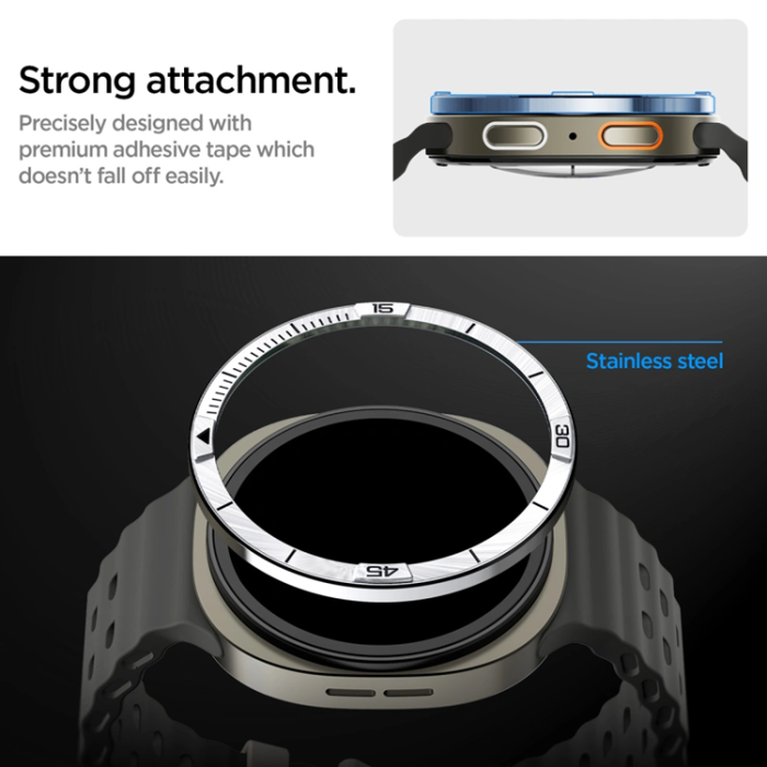 Spigen - Spigen Galaxy Watch 8 (44mm) Skal Bezel Tune Pilot - Silver