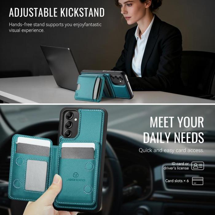 OEM - JEEHOOD Samsung Galaxy A34 5G Mobilskal KonstLäder - Blå