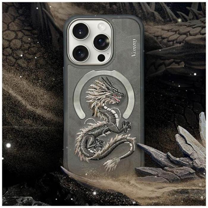 NIMMY - Nimmy iPhone 16 Pro Mobilskal MagSafe Dragon - Grå