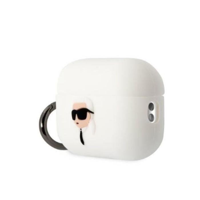 KARL LAGERFELD - Karl Lagerfeld AirPods Pro 2 Skal Silicone Karl Head 3D - Vit