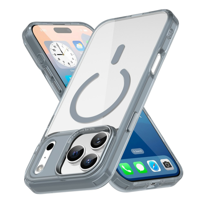 A-One Brand - iPhone 17 Pro Max Mobilskal MagSafe Transparent TPU+PC - Titangrå