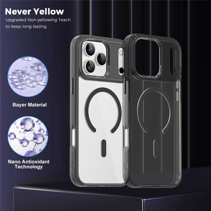 A-One Brand - iPhone 17 Pro Max Mobilskal MagSafe Transparent TPU+PC - Svart