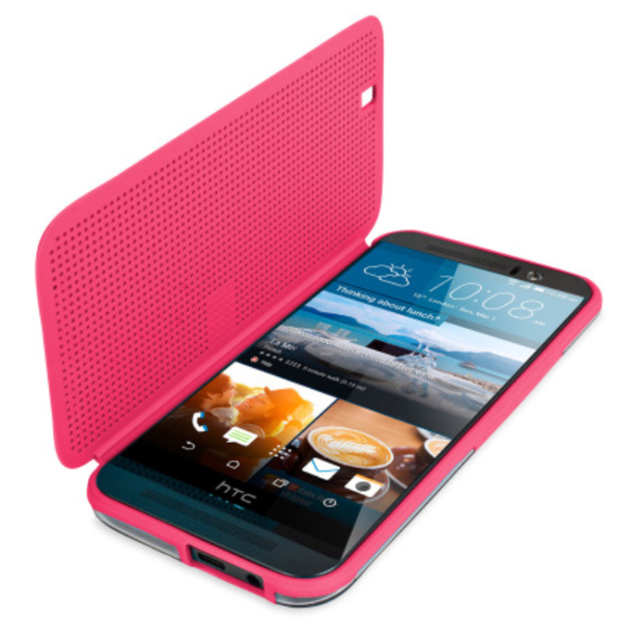 UTGATT5 - HTC One M9 Fodral Dot View 2 - Rosa