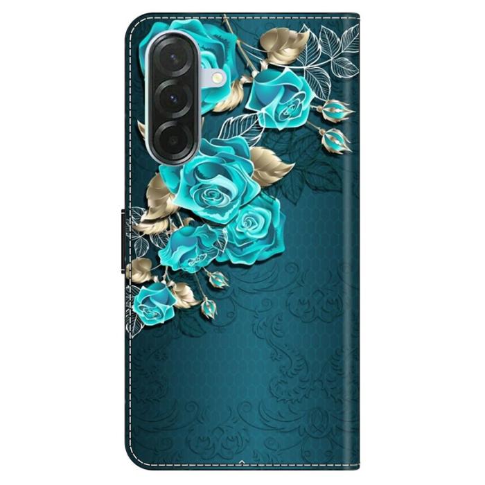 OEM - Samsung Galaxy A37 Plånboksfodral Konstläder Magnetisk Stängning - Blå Ros
