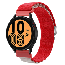 KALEBOL - Kalebol Galaxy Watch 6/6 Classic Armband Nylon - Vit/Röd