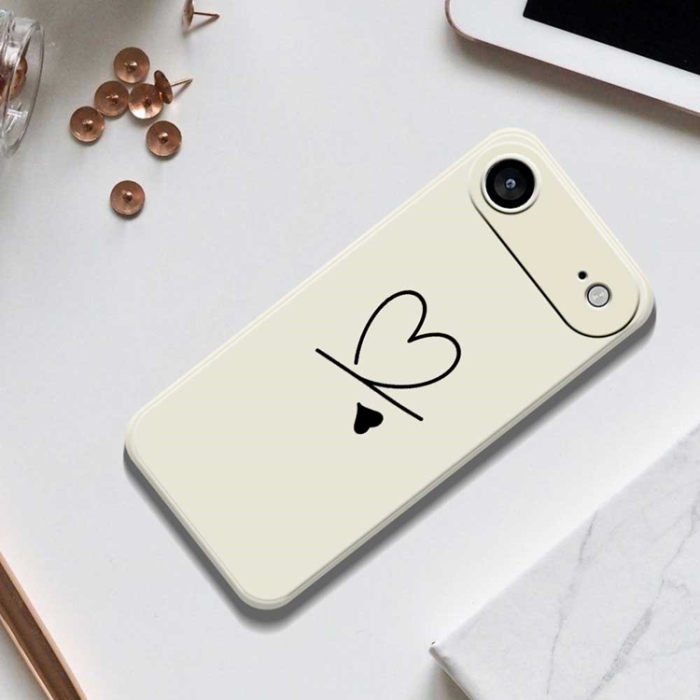 A-One Brand - iPhone Air Mobilskal Love Pattern Printing Straight - Beige