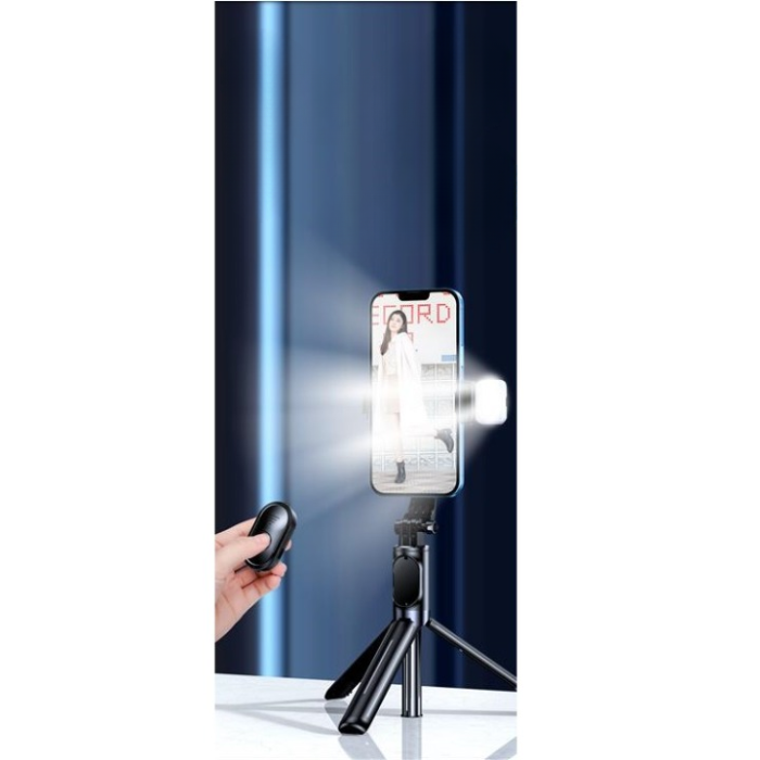 A-One Brand - Selfie Stick Folding Stand Bluetooth med Remote Control - Rosa
