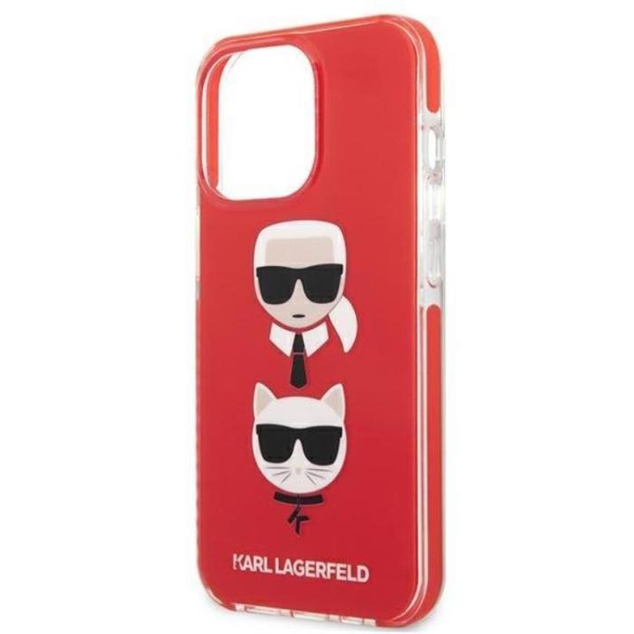 KARL LAGERFELD - Karl Lagerfeld iPhone 13 Pro Skal Karl & Choupette Head - Röd