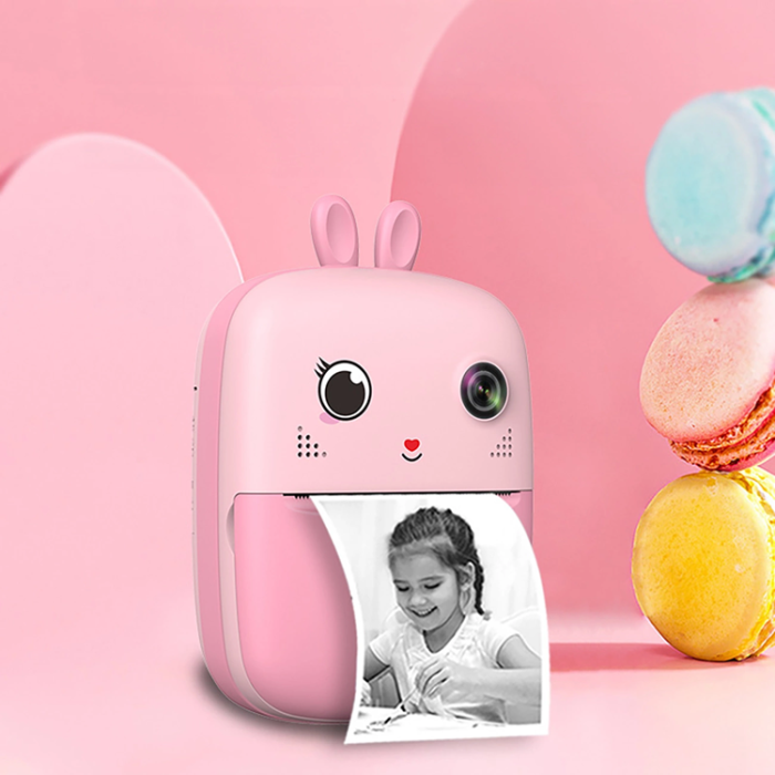 OEM - Mini Termisk Skrivare För Barn med Kamera Och Videokamera - Rosa