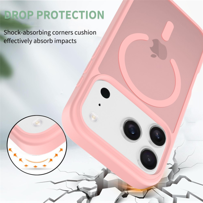 A-One Brand - iPhone 17 Pro Mobilskal MagSafe Acrylic Skin Touch - Rosa