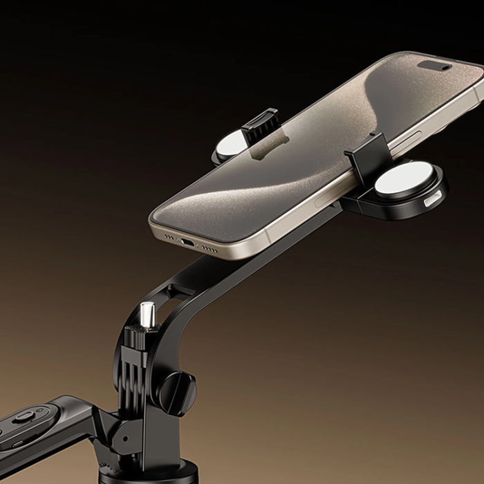 OEM - Selfiestick Teleskopstativ 1.75m Auminiumlegering Med Dubbel Lampa