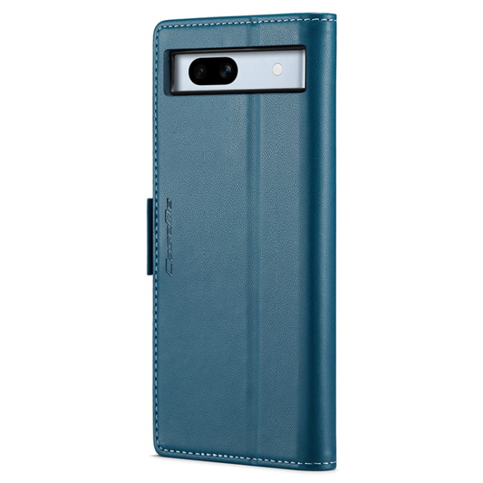 Caseme - Caseme Google Pixel 7A Plånboksfodral RFID Litchi - Blå