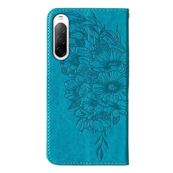 A-One Brand - Sony Xperia 10 IV Plånboksfodral Butterfly - Blå