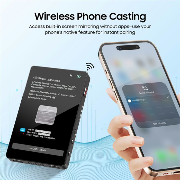 OEM - VRRIIS Magnetisk Mobil Selfie-skärm Trådlös WL-050 - Svart