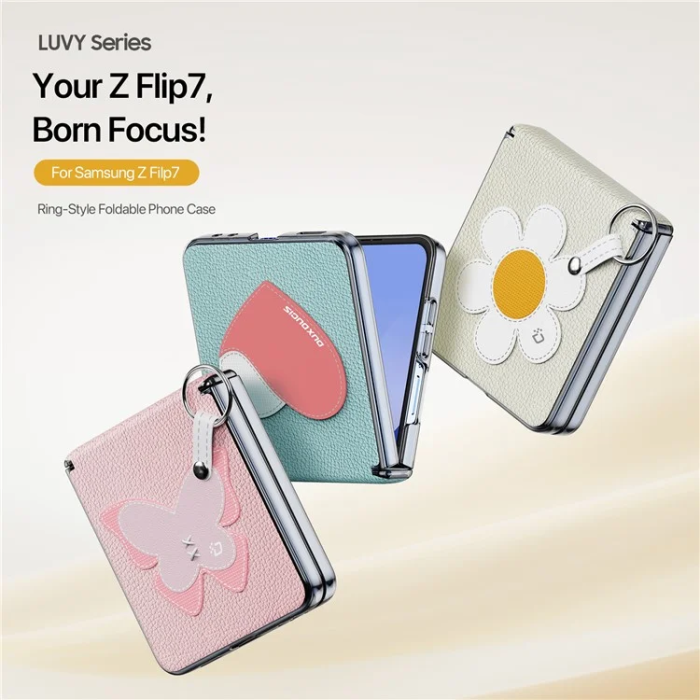 Dux Ducis - DUX DUCIS Galaxy Z Flip 7 Mobilskal Ringhållare Luvy - Rosa