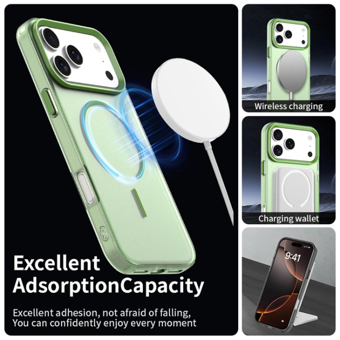 A-One Brand - iPhone 17 Pro Mobilskal MagSafe C-shaped Candy Color - Grön