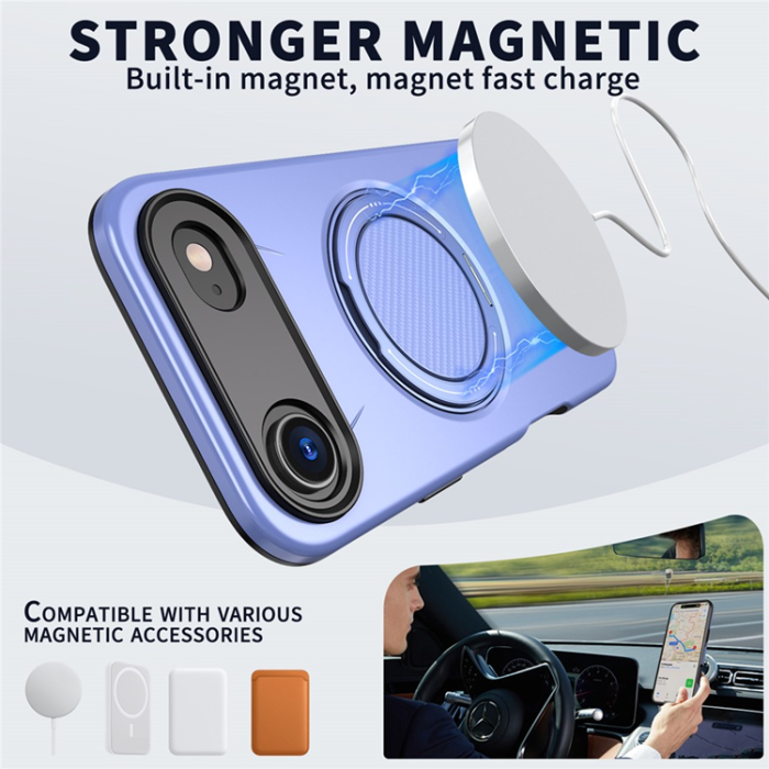 A-One Brand - iPhone Air Mobilskal MagSafe Rotating Kickstand - Lila