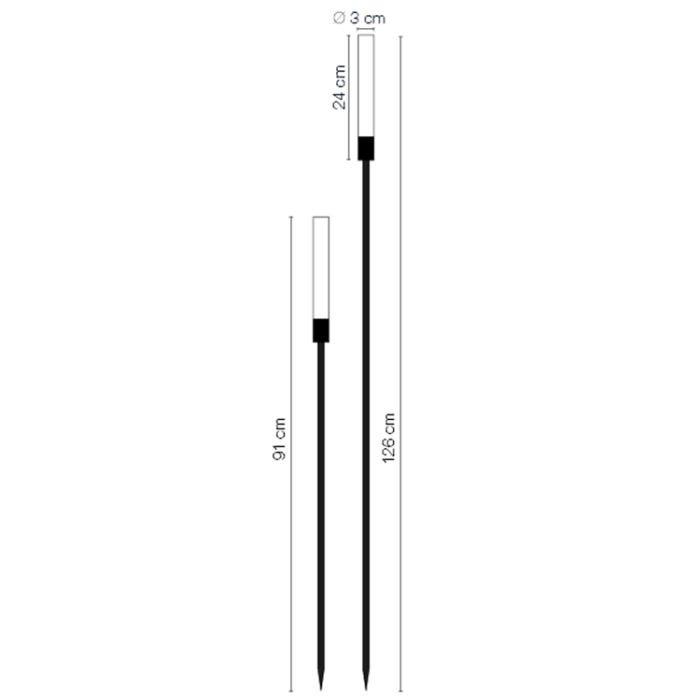 LightsOn - LightsOn Frost Ljuspelare 126 + 91 cm 2-pack Grå