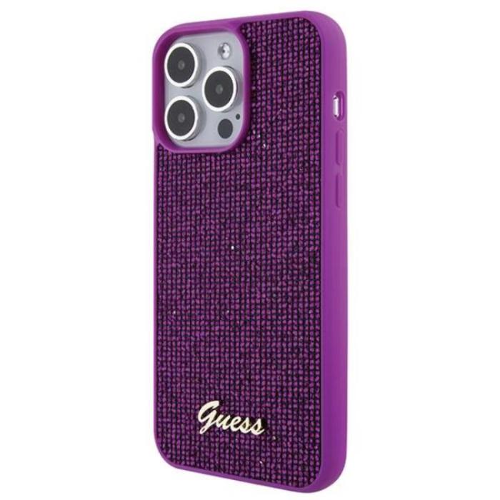 Guess - Guess iPhone 15 Pro Max Mobilskal Disco Metal Script - Rosa