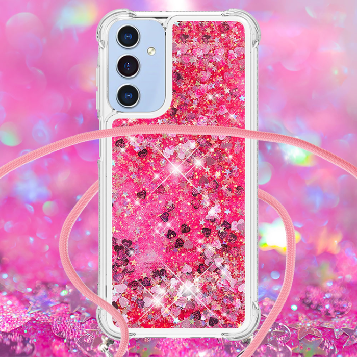 A-One Brand - Galaxy A17 / A26 Mobilskal med Snodd - Rosa / Hearts