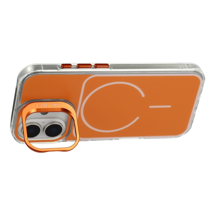 A-One Brand - iPhone 17 Mobilskal MagSafe med Matchande Handrem Lens Kickstand - Orange