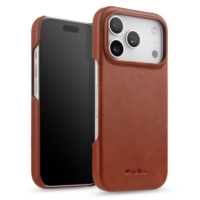 Melkco - MELKCO Mobilskal till iPhone 17 Pro Max i äkta läder och PC - Brun
