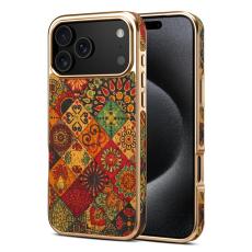 DENIOR - DENIOR iPhone 17 Pro Fodral M&ouml;nstertryckt Elektropl&auml;terad Konstl&auml;der Gul