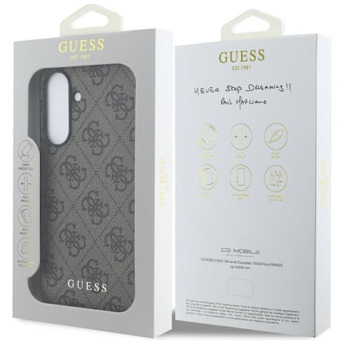 Guess - Guess Galaxy A36 Mobilskal 4G Metal Gold Logo - Brun