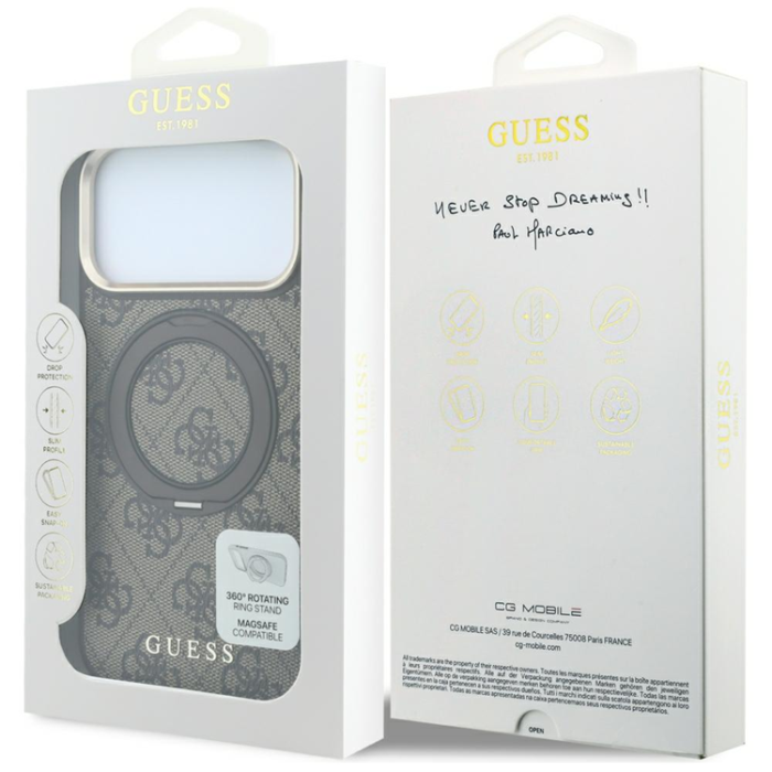Guess - Guess Mobilskal För iPhone 18 Pro/17 Pro Magsafe Ringhållare 360 4G Classic Logo