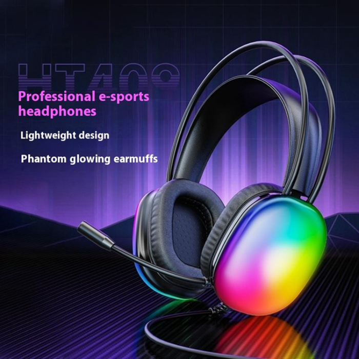 A-One Brand - LECOO Over-Ear Gaming Trådbundna Hörlurar LED-ljus USB 7.1 HT409
