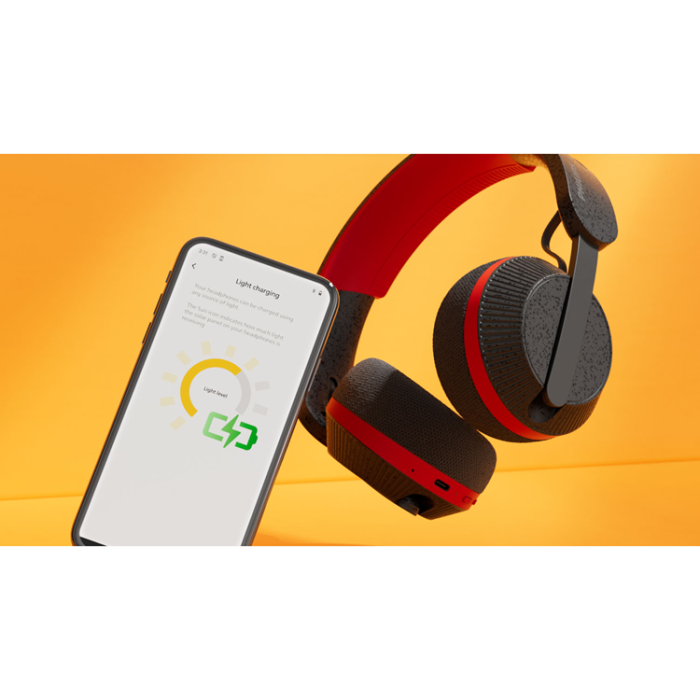 Philips - PHILIPS Over-Ear Hörlurar Sport Solcell IP55 - Svart/Röd