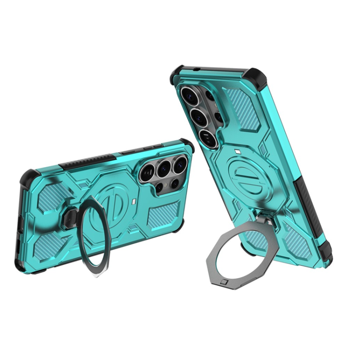A-One Brand - Galaxy S26 Ultra Mobilskal Rotating Metal Kickstand - Babyblå