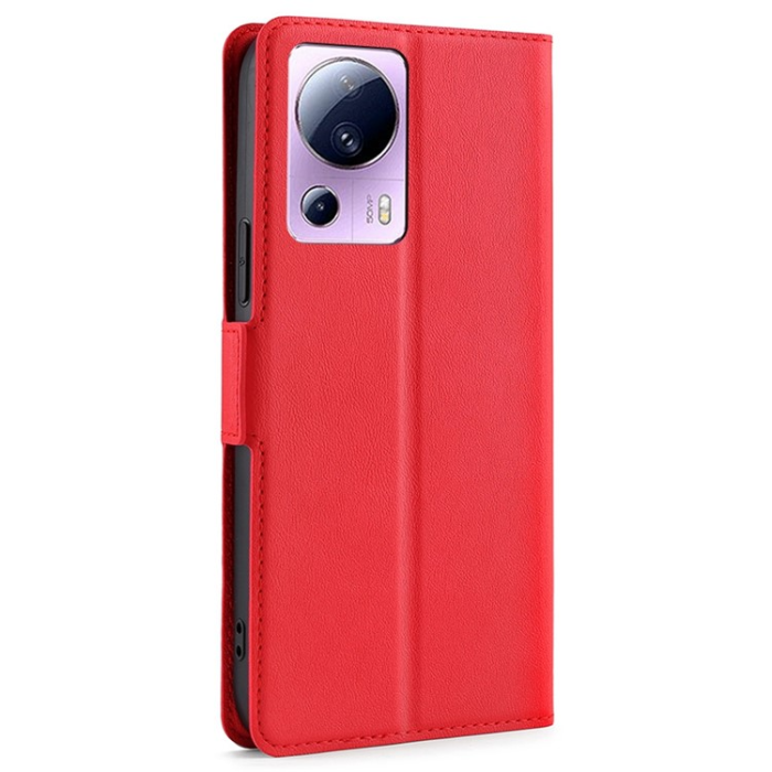 OEM - Xiaomi 13 Lite Plånboksfodral Dual Magnetic Clasp - Röd