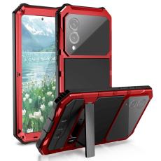 R-JUST - R-JUST Mobilskal till Galaxy S25 Edge PC + Silikon + Metall - R&ouml;d