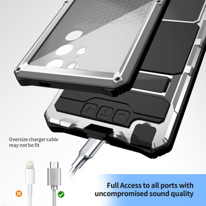 R-JUST - R-JUST Mobilskal till Galaxy S24 Ultra Shockproof Silver