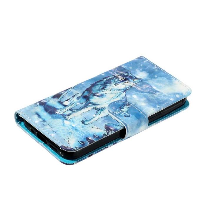 OEM - Plånboksfodral för Samsung Galaxy S26 3D-mönster Konstläder - Snövarg