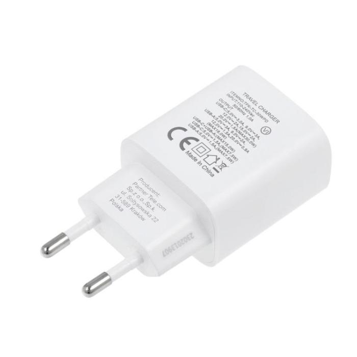 Forcell - Forcell Väggladdare USB-C/USB-A 30W - Vit